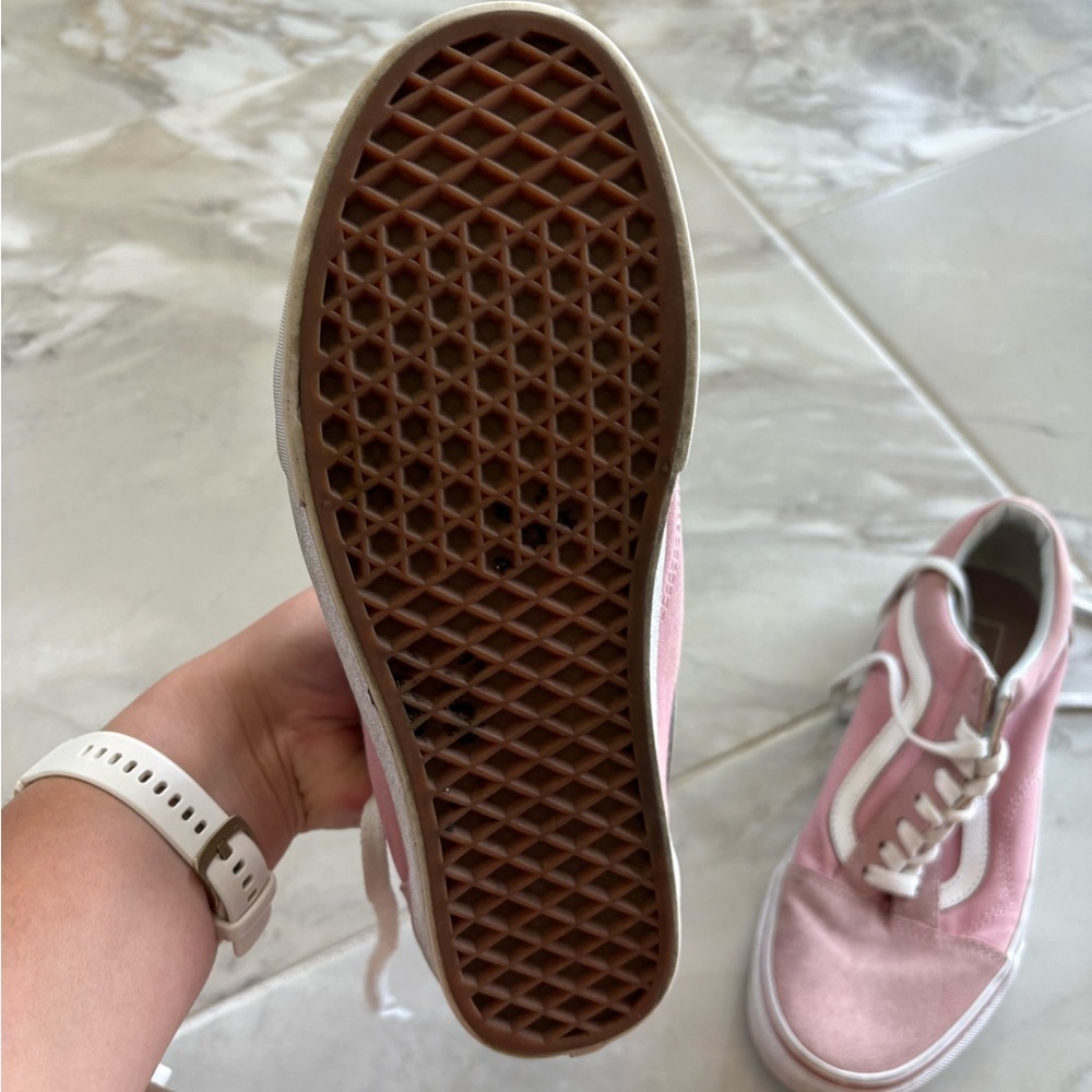 Vans Pink and White Sneakers Classic Style - Picture 3 of 4